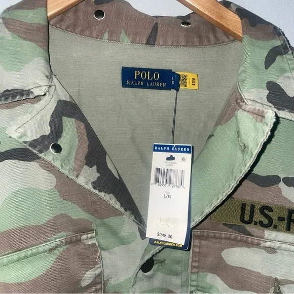 Polo Ralph Lauren Camo Military Over Shirt U.S.-R.L. Jacket Camouflage ( L ) - Picture 7 of 12